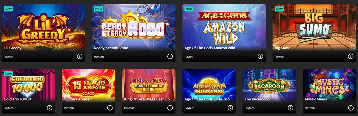 Sky Casino slots and game categories